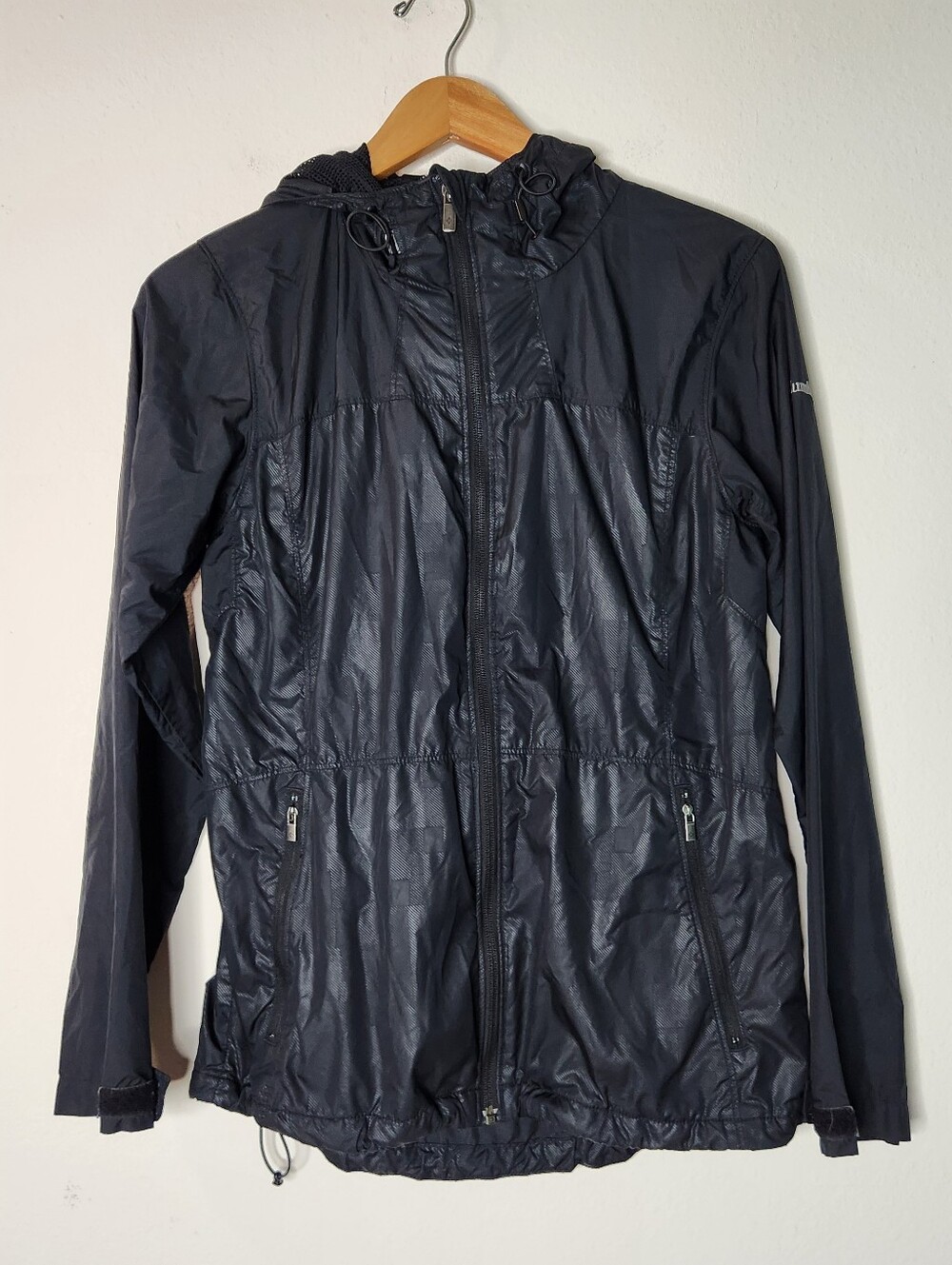 Columbia Womens Medium Black Windbreaker Hooded